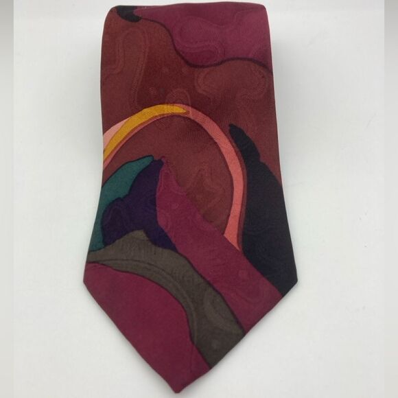 Stefano Milano Silk Abstract Modern Print Tie Italy - Picture 3 of 7